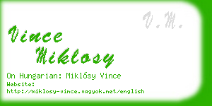 vince miklosy business card